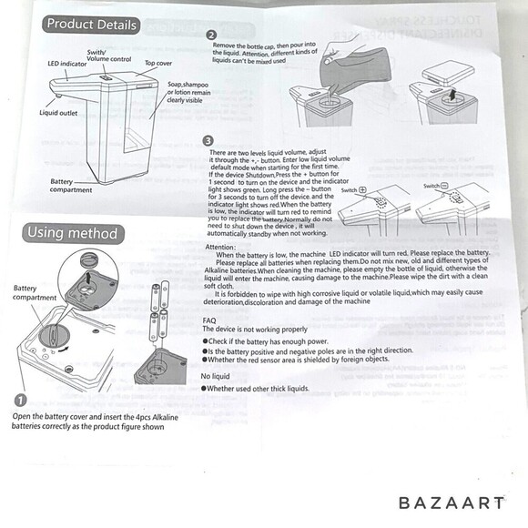 Touchless Spray Disinfectant Dispenser Spray Sprout 500ml - Picture 10 of 10